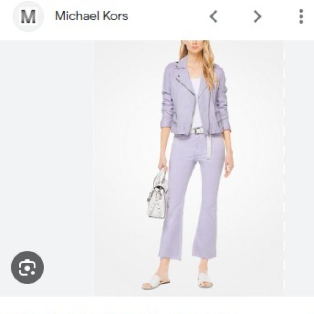MICHAEL KORS Crinkled Leather MOTO JACKET NWT